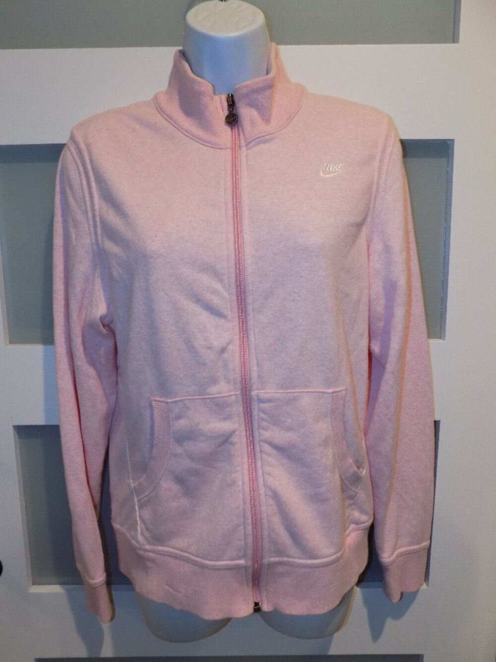NIKE Pink Heathered Zip Up Jacket Size M Women's